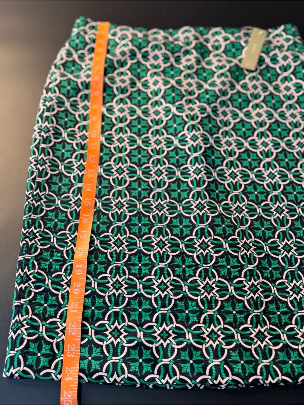 J. Crew Women’s Black and Teal Geometric Pencil Skirt Size 12
